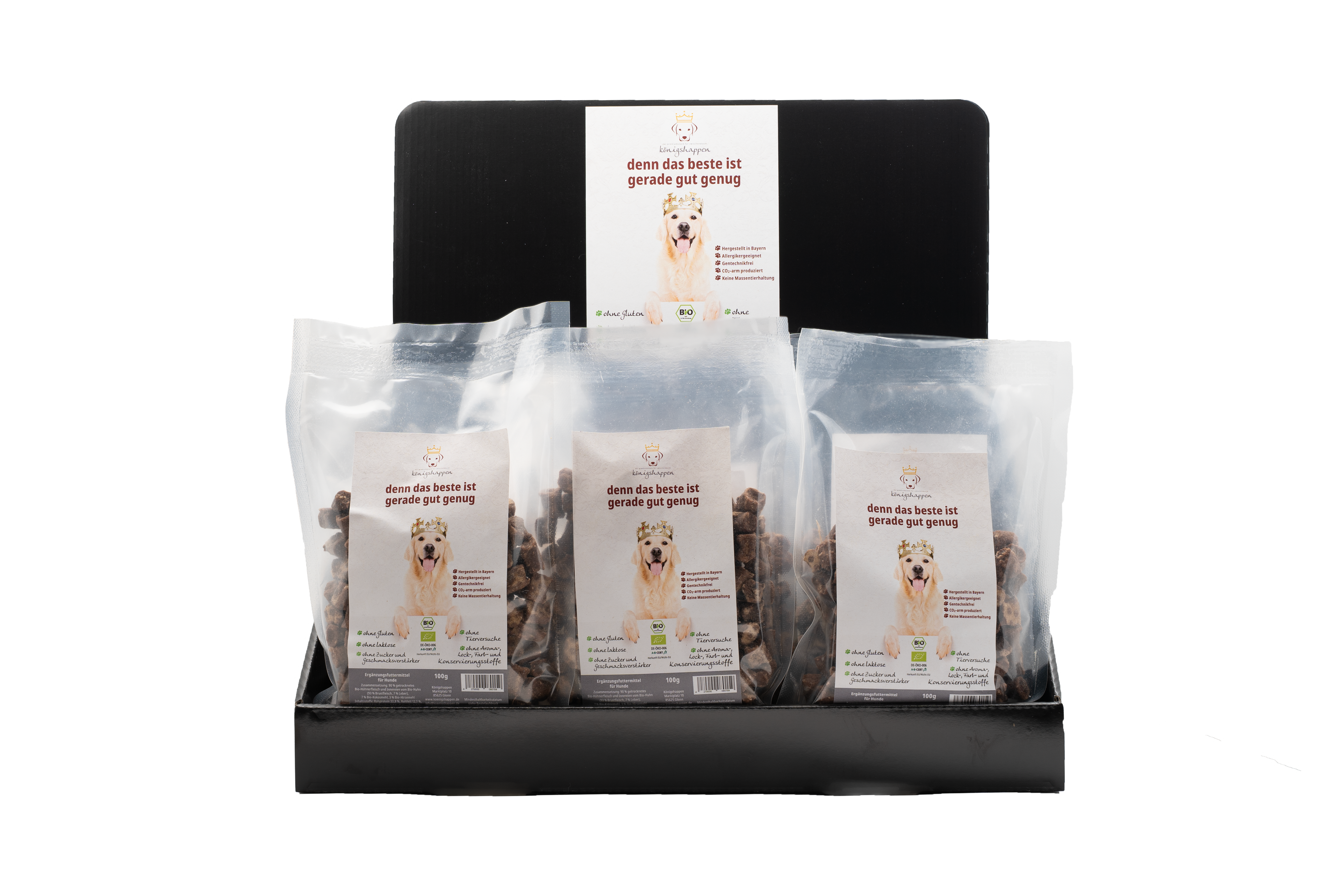 Display mit 25x 100g Beutel Königshappen