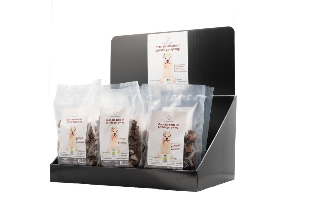 Display with 25 x 100g bags of King Bites
